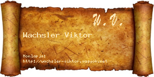 Wachsler Viktor névjegykártya